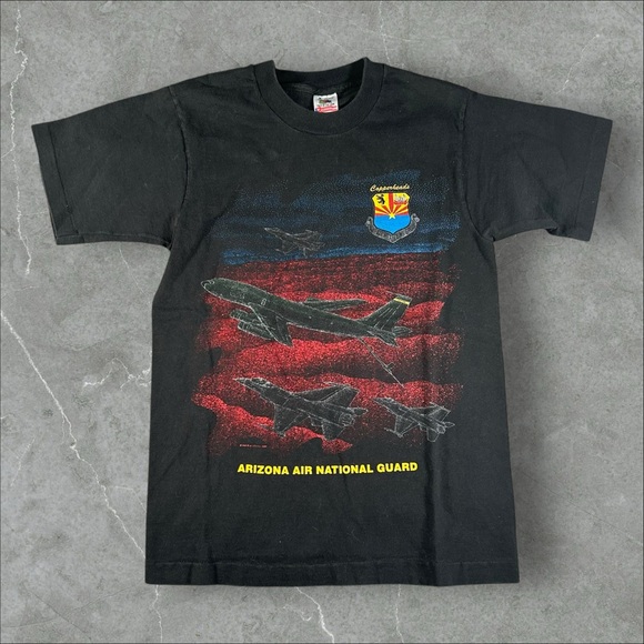 Vintage Arizona Air National Guard Shirt Mens Small Black 90s Single Stitch Rare - Picture 1 of 9
